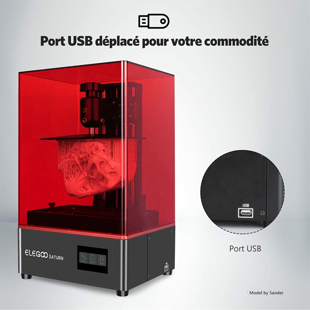 meilleure imprimante 3D 2023 : Elegoo Saturn connexion USB