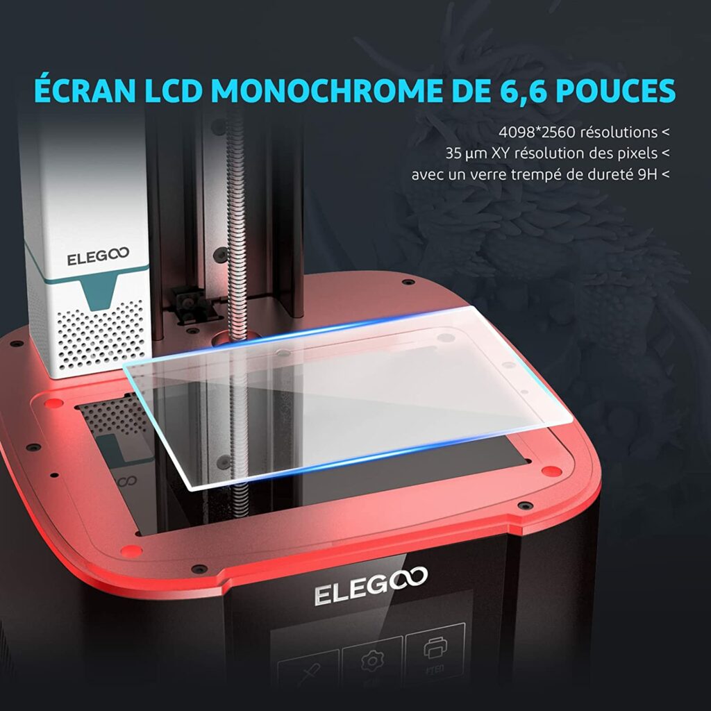 meilleure imprimante 3D : Elegoo Mars 3 Pro, écran LCD